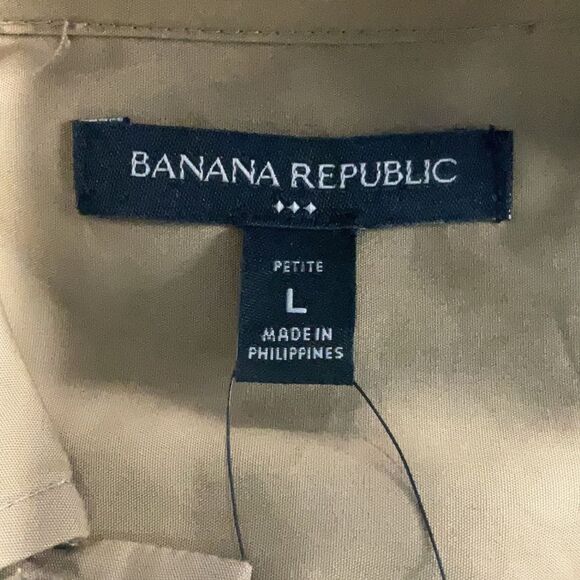 NEW BANANA REPUBLIC 100% Cotton Poplin Long Sleeve Midi Shirt Dress Old Money L - Picture 6 of 7